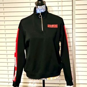 Super Nintendo Entertainment System Black 1/4 Zip Sweatshirt Women's Medium